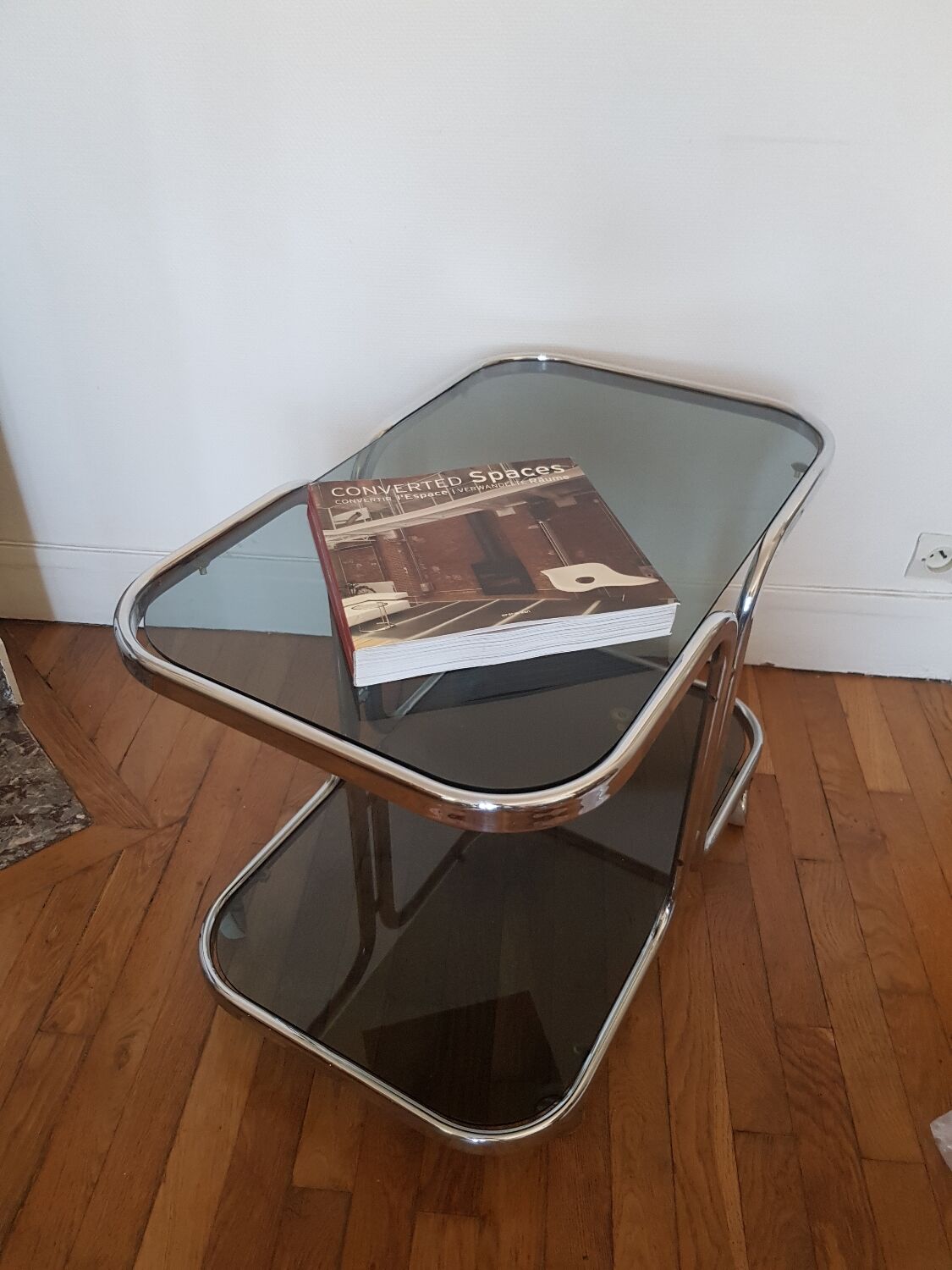 Metal and glass coffee table
