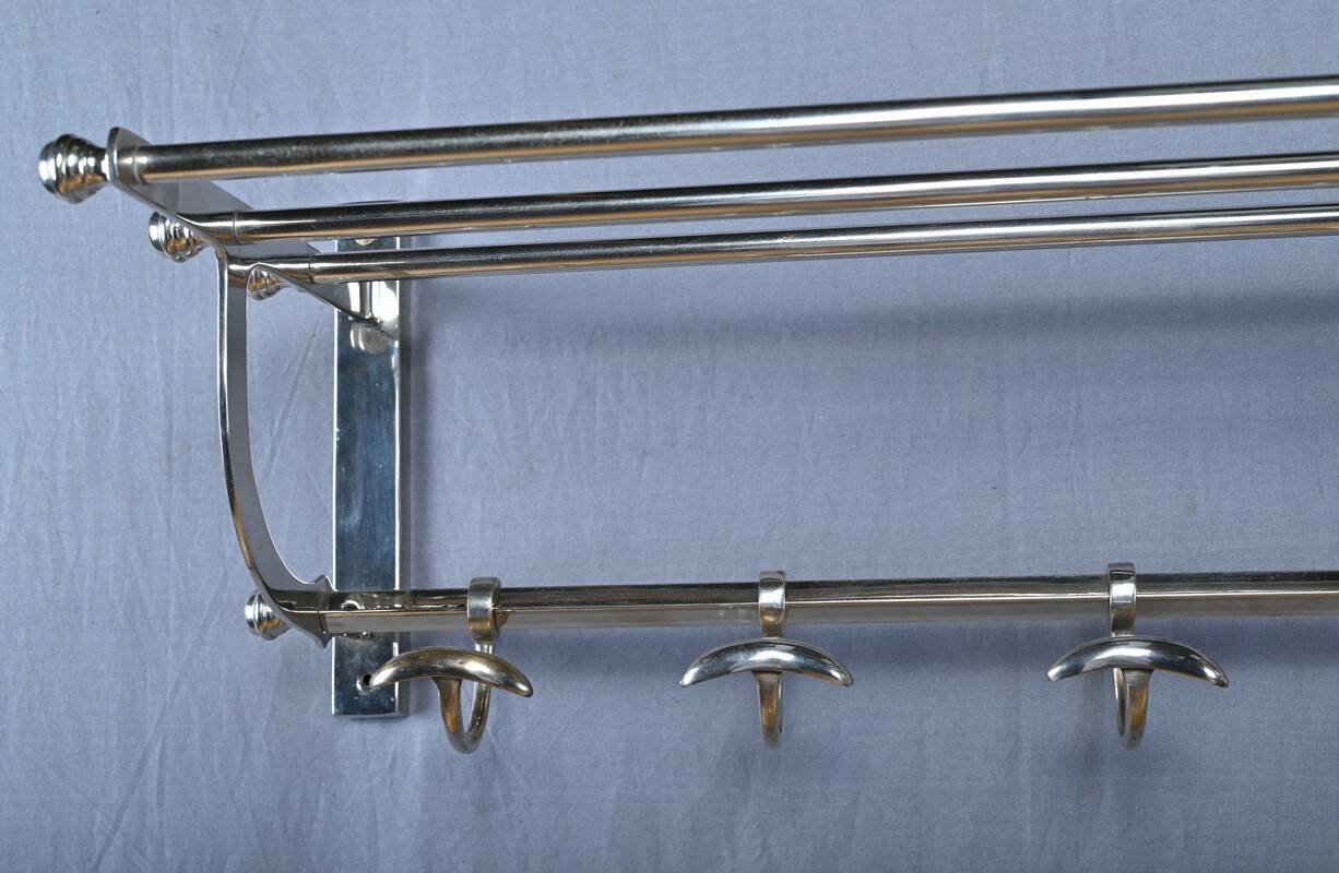 Chrome-Plated Metal Wall-Mounted Locker – Mid-20th Century