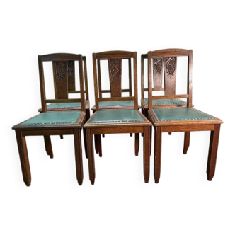 Série de 6 chaises art déco