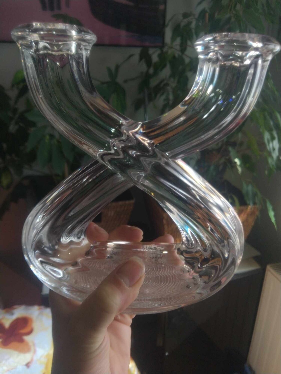 Double Crystal Valve Candle Holder