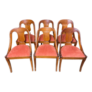 6 chaises gondoles de style Empire