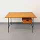 Pierre Paulin vintage modernist desk in oak wood and black metal