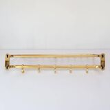 Gold-plated aluminum wall coat rack circa 1950/60 (63.5 cm)