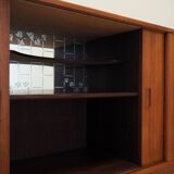 Buffet haut en teck, design danois, années 1970, fabriqué par Børge Dam