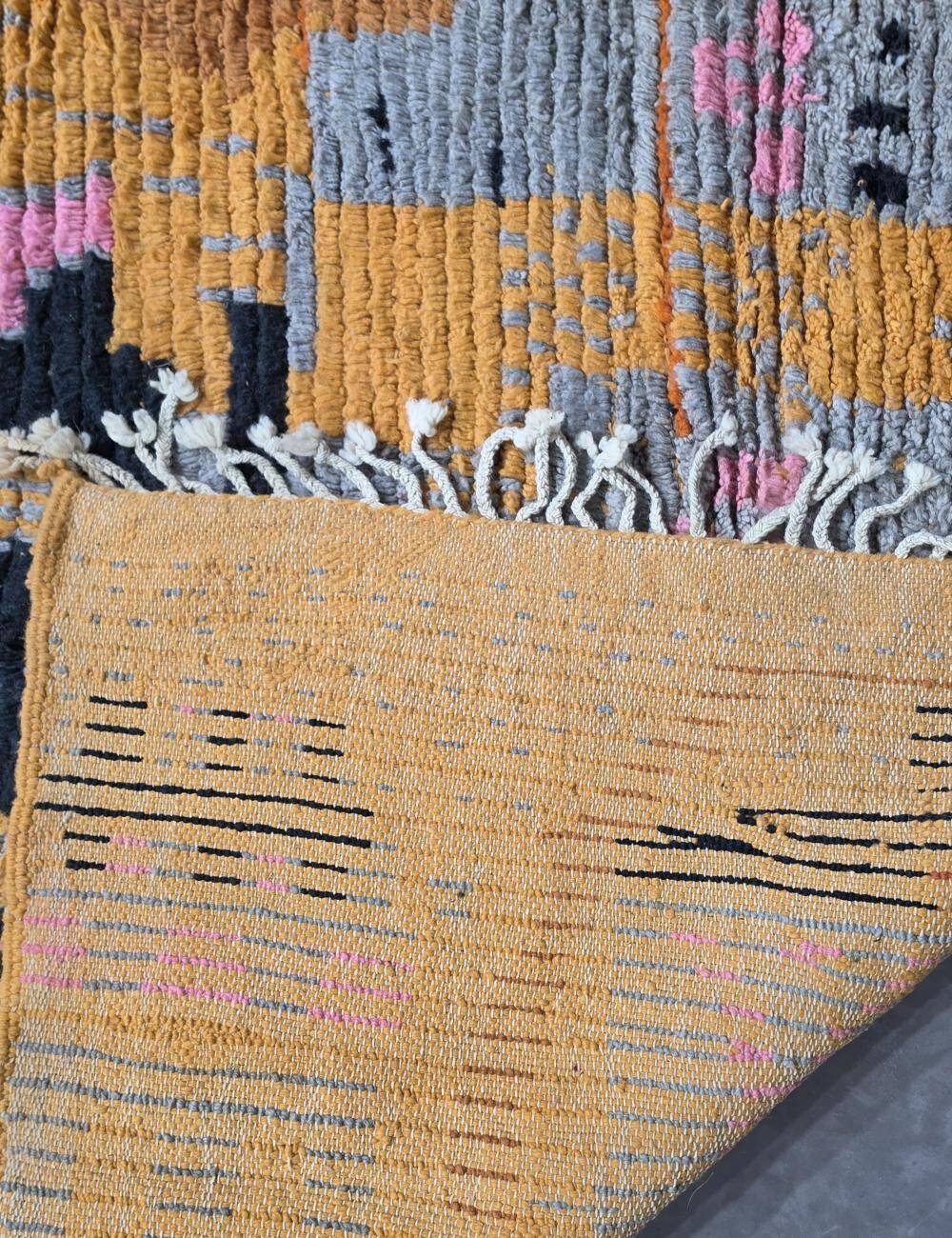 Tapis Berbère Abstrait Jaune - 253 x 200 cm