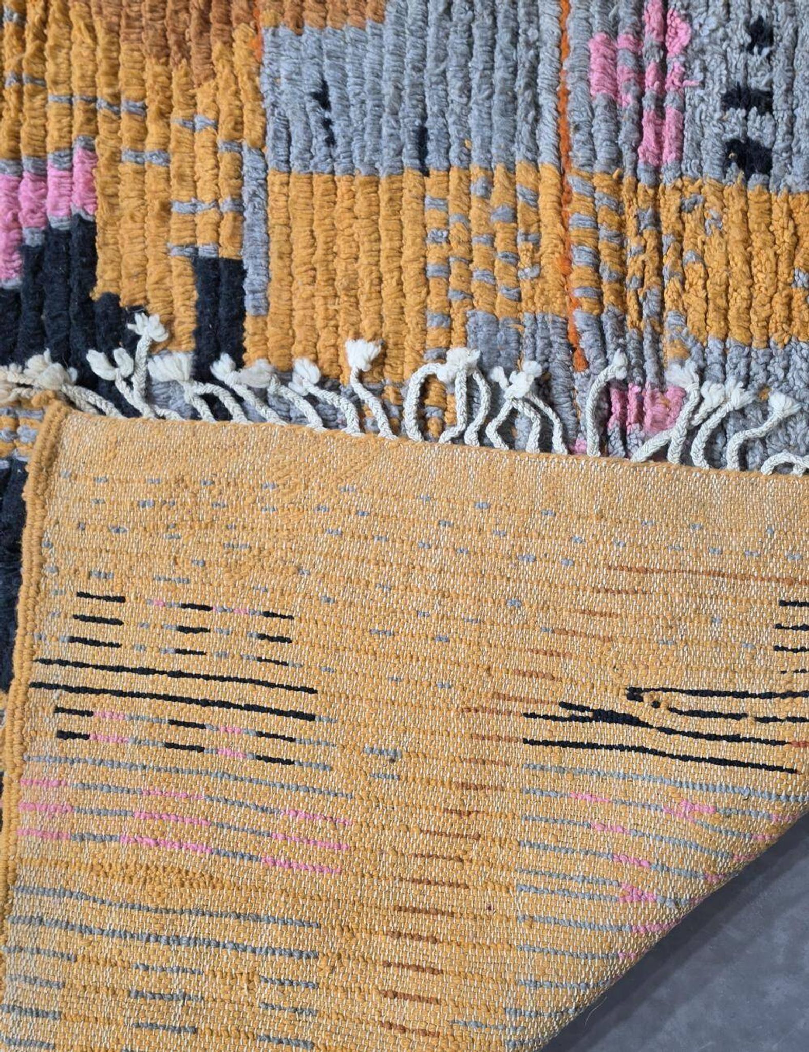 Tapis Berbère Abstrait Jaune - 253 x 200 cm