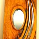 Carved wooden mirror, signed P. Guallino, "le passage", brutalist design from the 80s