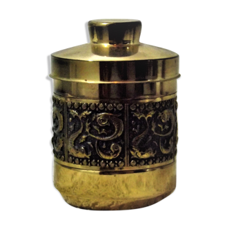 Round brass storage box pot