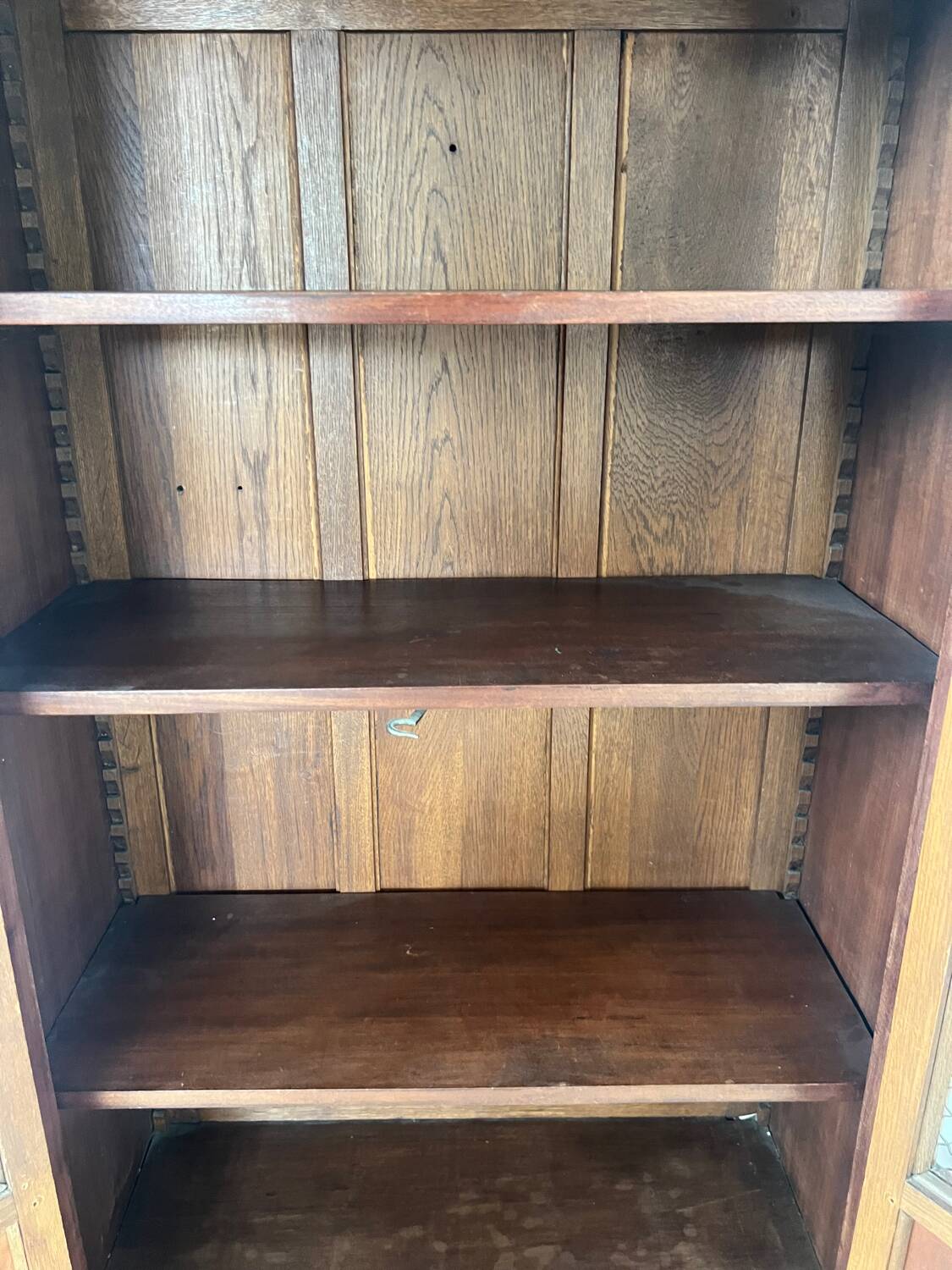 Old display case library with wire mesh from the Napoleon III period, late 19th century