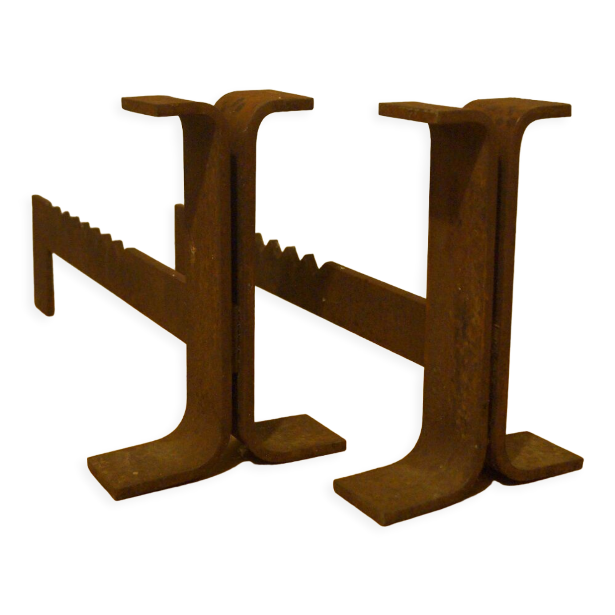 Pair of chenets modernist design 1960