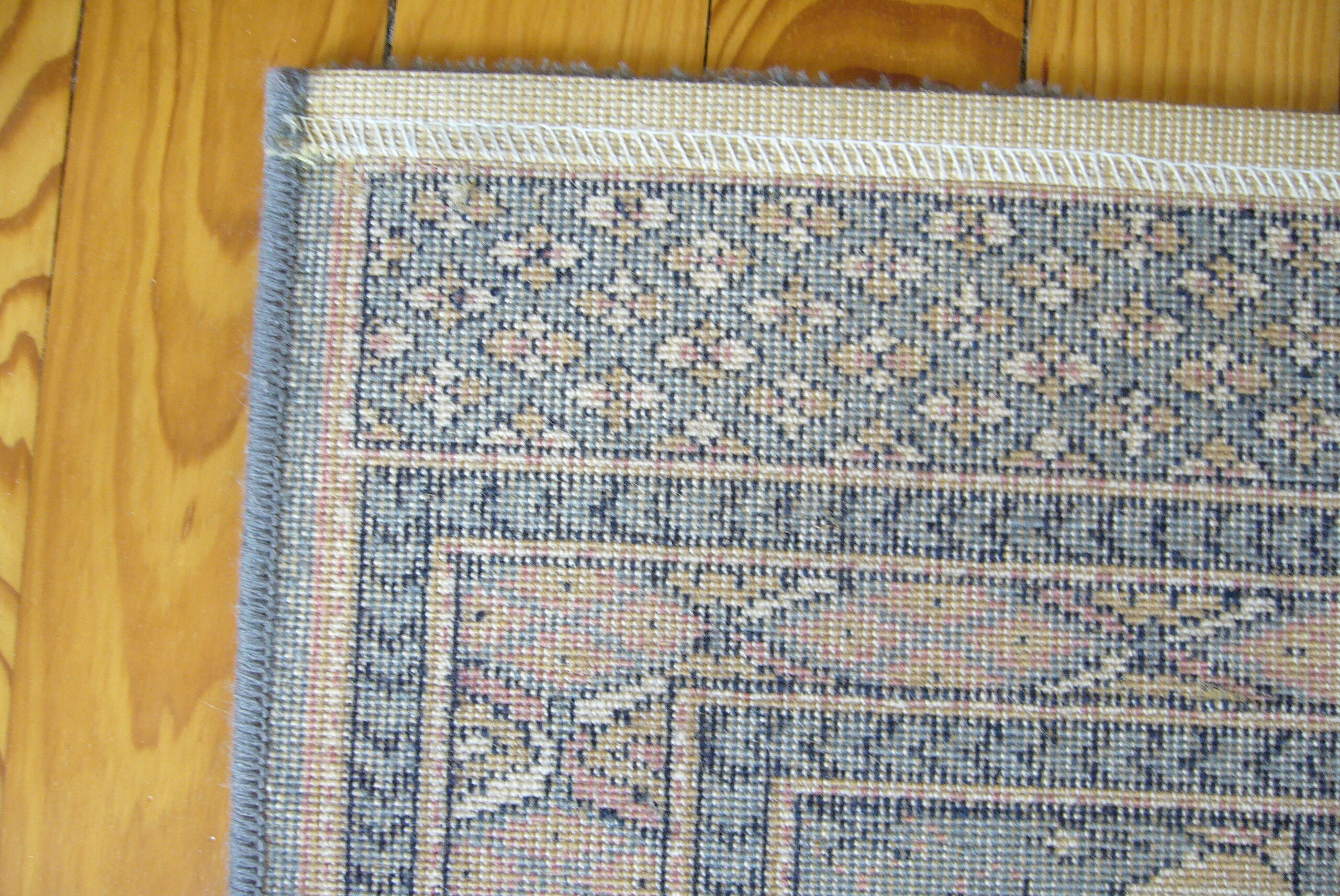 Wool carpet 60 x 120 blue with stars