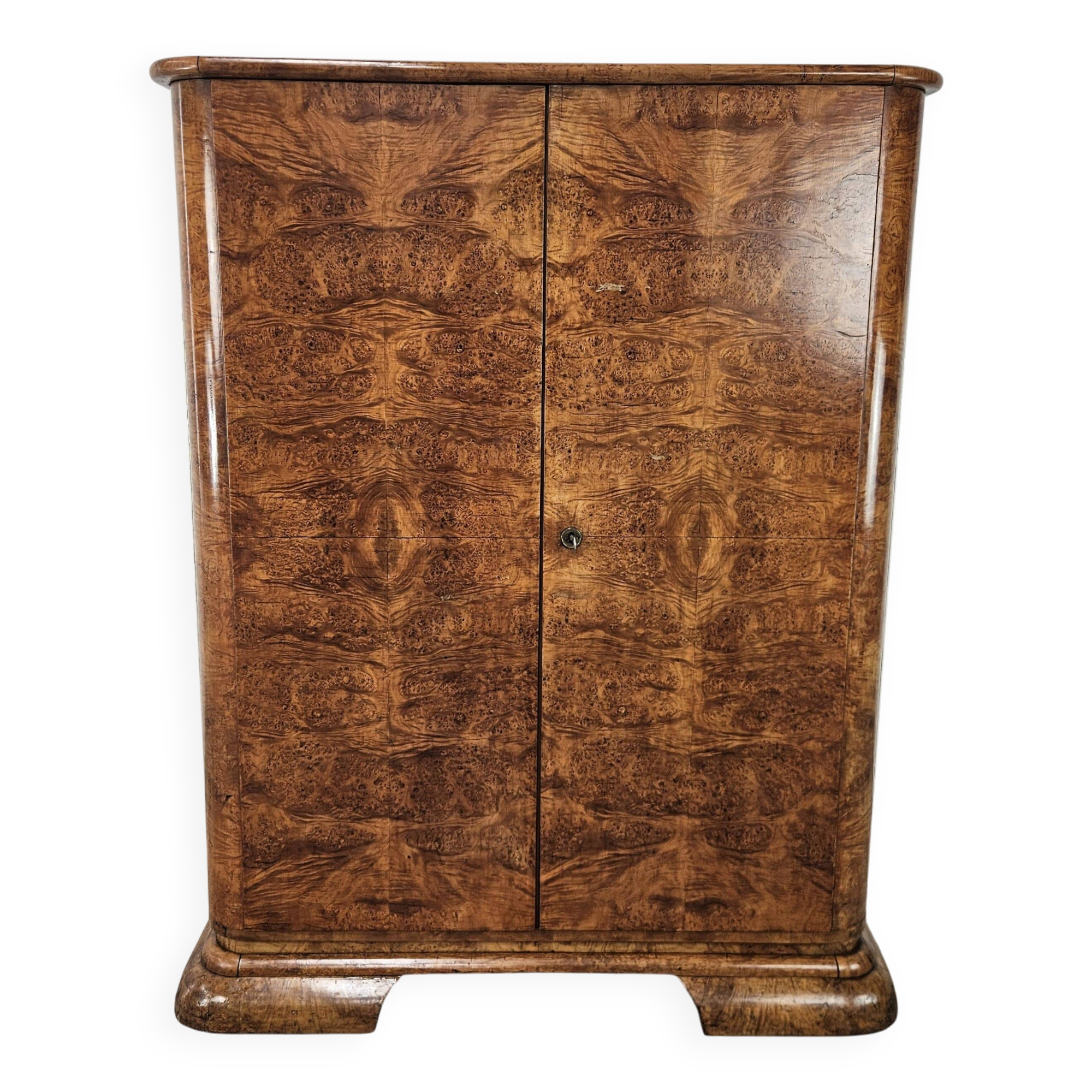 1930s Austrian Art Deco walnut burl sideboard
