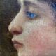 Tableau début XXème "Profil de jeune fille"