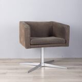 "Cubica" metal and fabric swivel armchair designed by Verzelloni