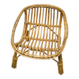 Vintage rattan children's armchair