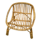 Vintage rattan children's armchair