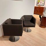Set of Dutch Cubic Swivel Chairs with Tableau by Lensvelt, 2001