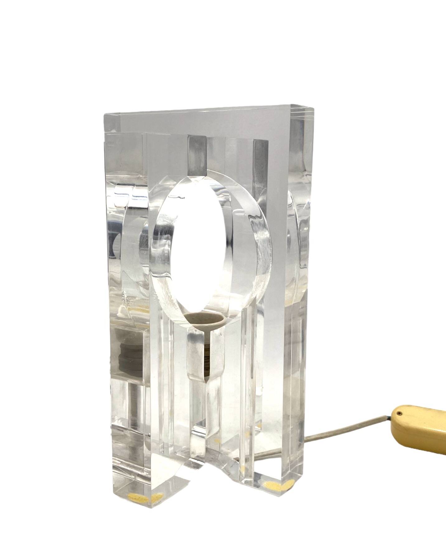 Sandro Petti, sculptural lucite table lamp, Maison Jansen France 1970s