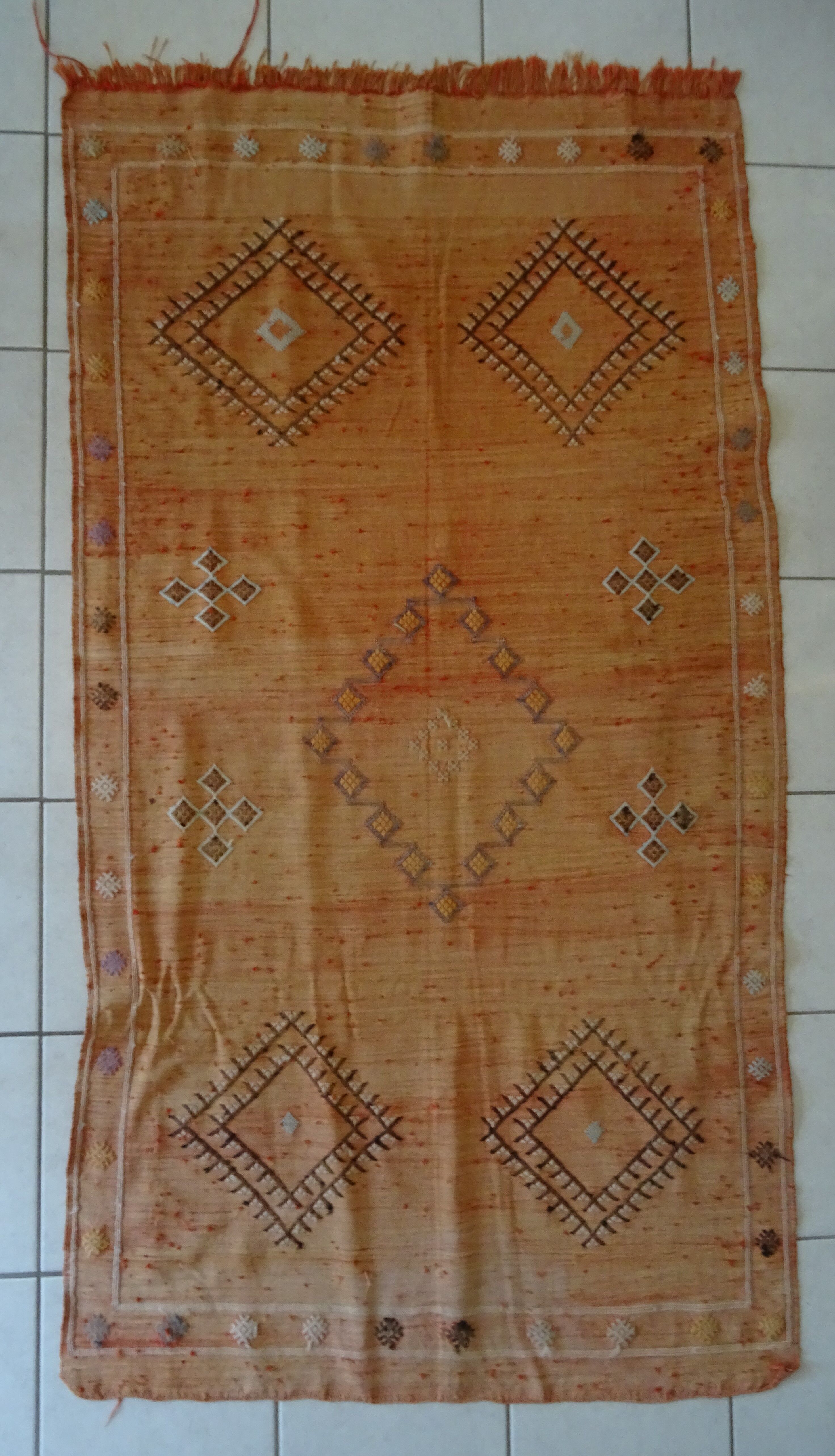 Berber carpet sabra Morocco plant fibers around 1930