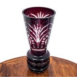 Vase en cristal marron, Pologne, années 1970