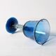 Vintage Murano Blue Hand Blown Twisted Stem Wine Goblet / Murano / Italy