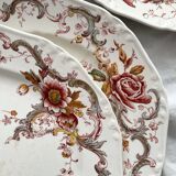 8 polychrome ironstone dinner plates "Wentworth" by Emile Bourgeois