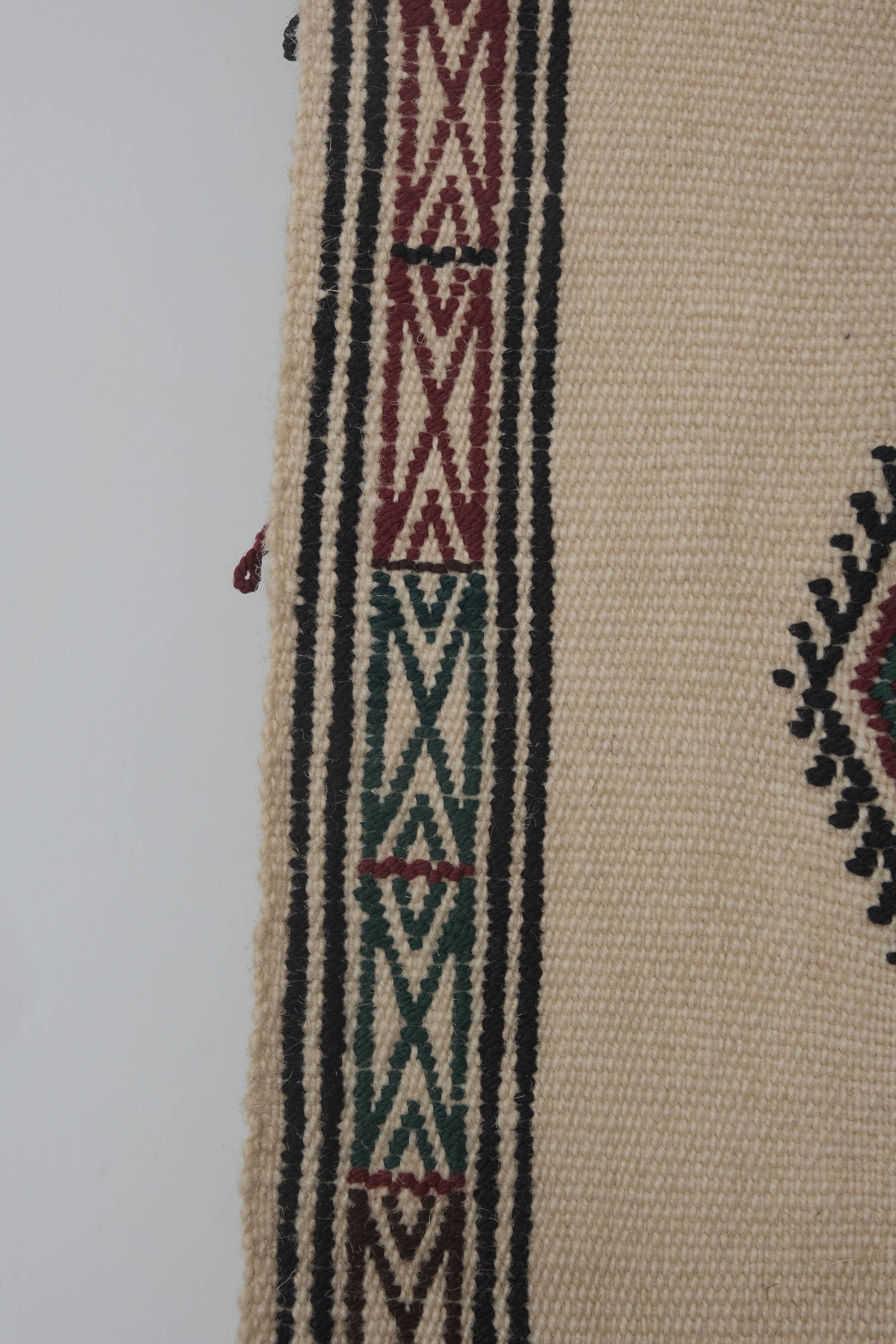 Handwoven Floral Pattern Needlepoint Kids Kilim Rug, Wall Hanging Decor