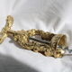 French ornate brass corkscrew wine opener