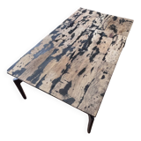 Nordal coffee table - striped solid mango wood