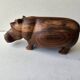 Zoomorphic wooden hippopotamus statuette sculpture