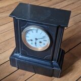 Napoleon III style black marble clock, in working condition