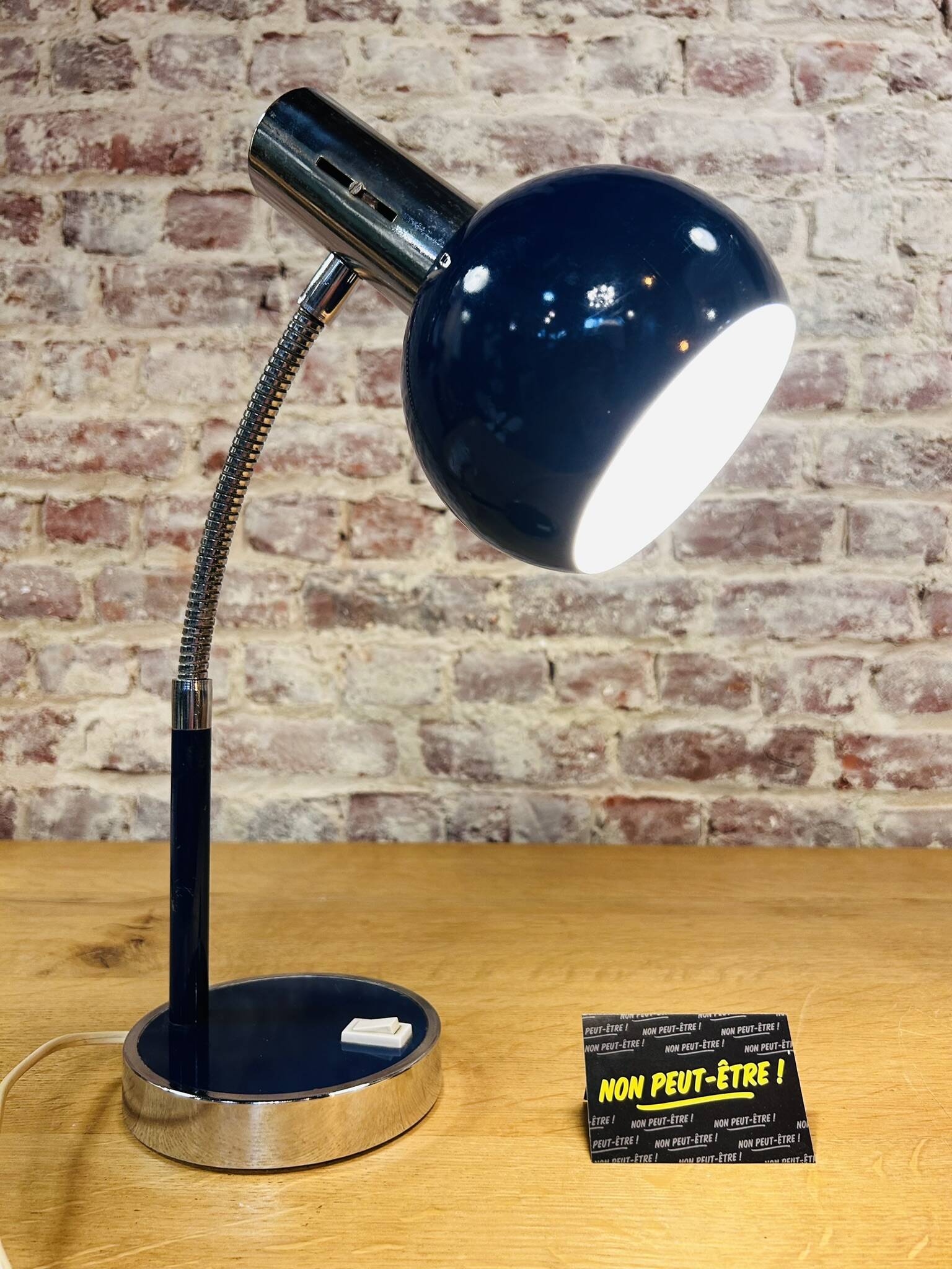 Dark blue vintage desk lamp