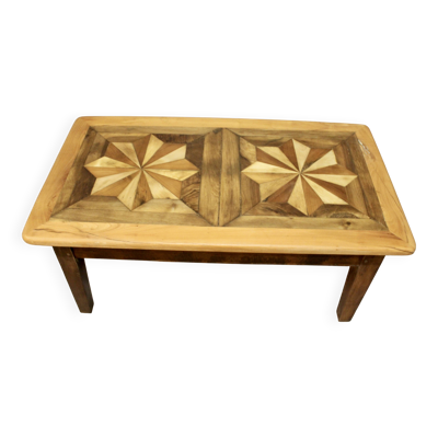 Table Basse à Dessus Parquet Ancien 110 cm