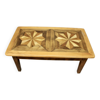 Table Basse à Dessus Parquet Ancien 110 cm