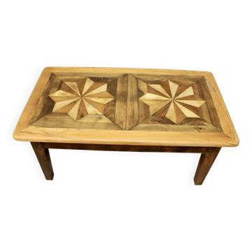 110 cm Coffee Table with Antique Parquet Top