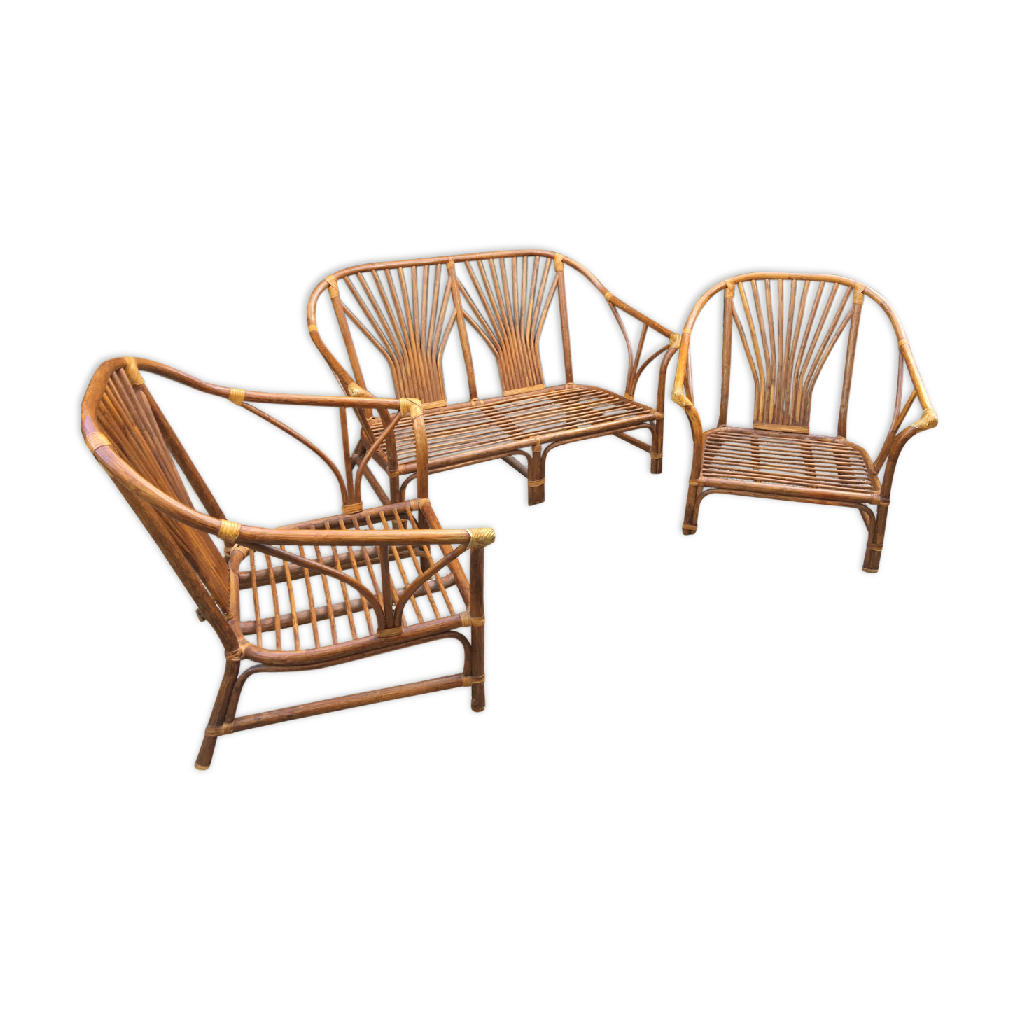 Vintage rattan living room 1970