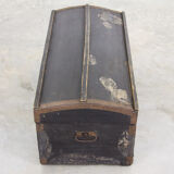 Black vintage wooden trunk