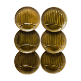 Suite of 6 asparagus plates in slurry earthenware