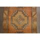 1970s vintage Turkish Oushak handmade wool cotton orange runner rug 103x330