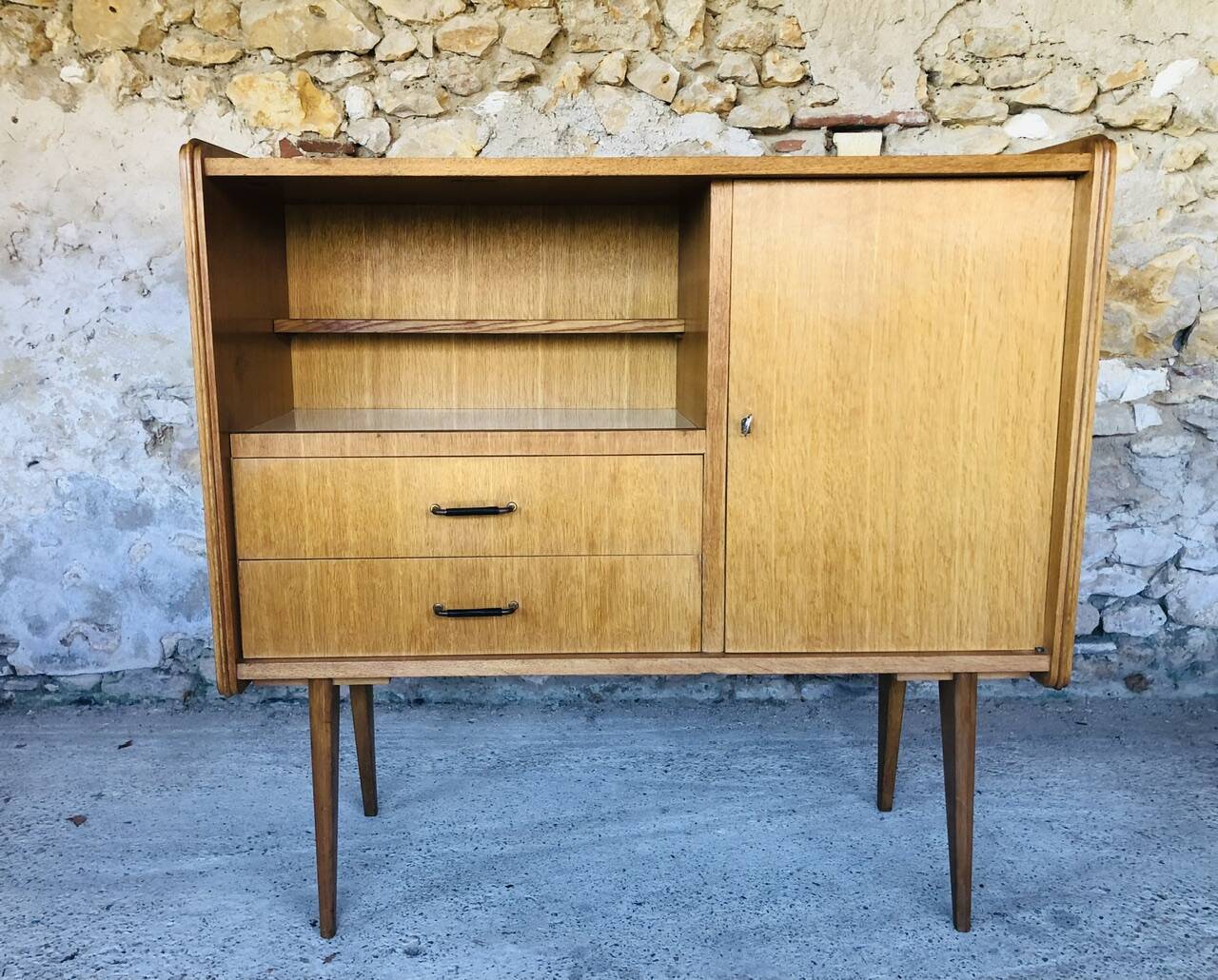 Vintage storage unit on compass legs by SAM Circa 50's/60's