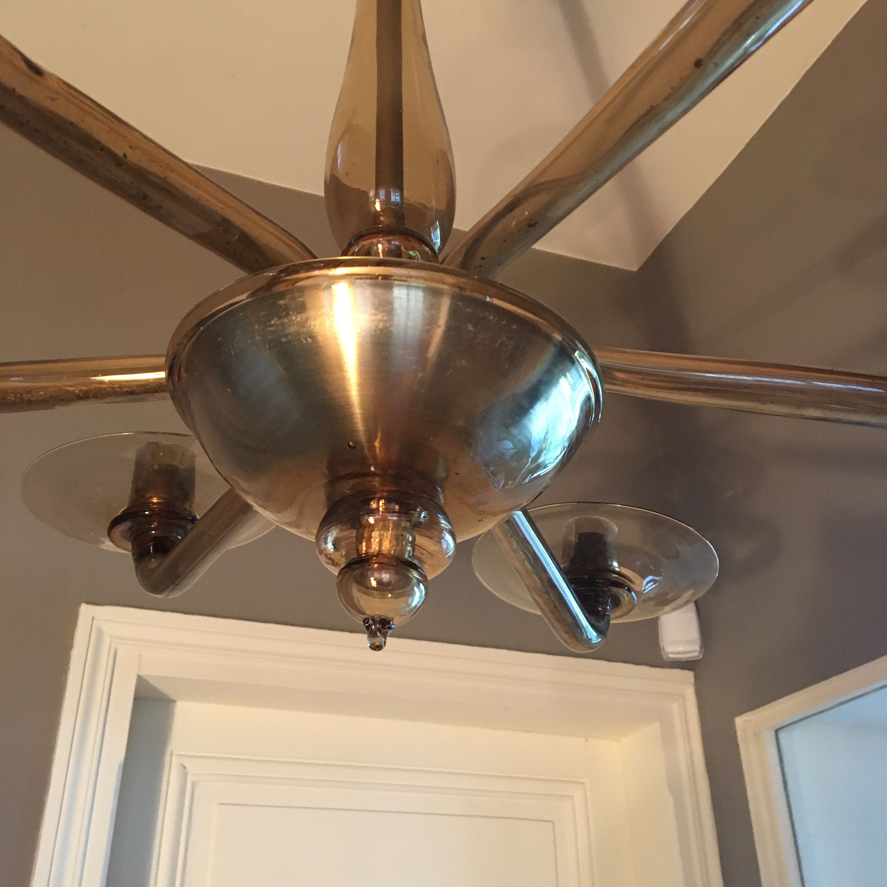 Blown glass chandelier