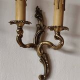 Pair of 19th century Louis XV style gilt bronze wall lights with 2 branches