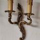 Pair of 19th century Louis XV style gilt bronze wall lights with 2 branches