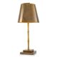 Pair of patinated brass table lamps with bamboo decoration.