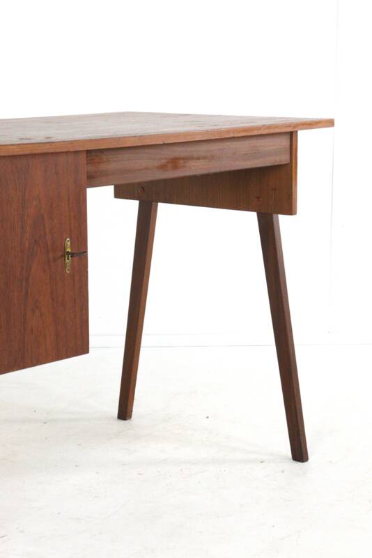 Bureau en teck du milieu du siècle « Hellendoorn » - design vintage hollandais
