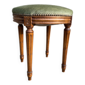 Tabouret repose-pieds en velours vert amande
