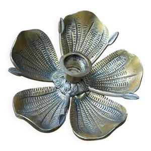 Bougeoir fleur en bronze,