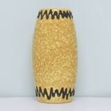 vintage mottled ochre yellow and brown zigzag vase West Germany