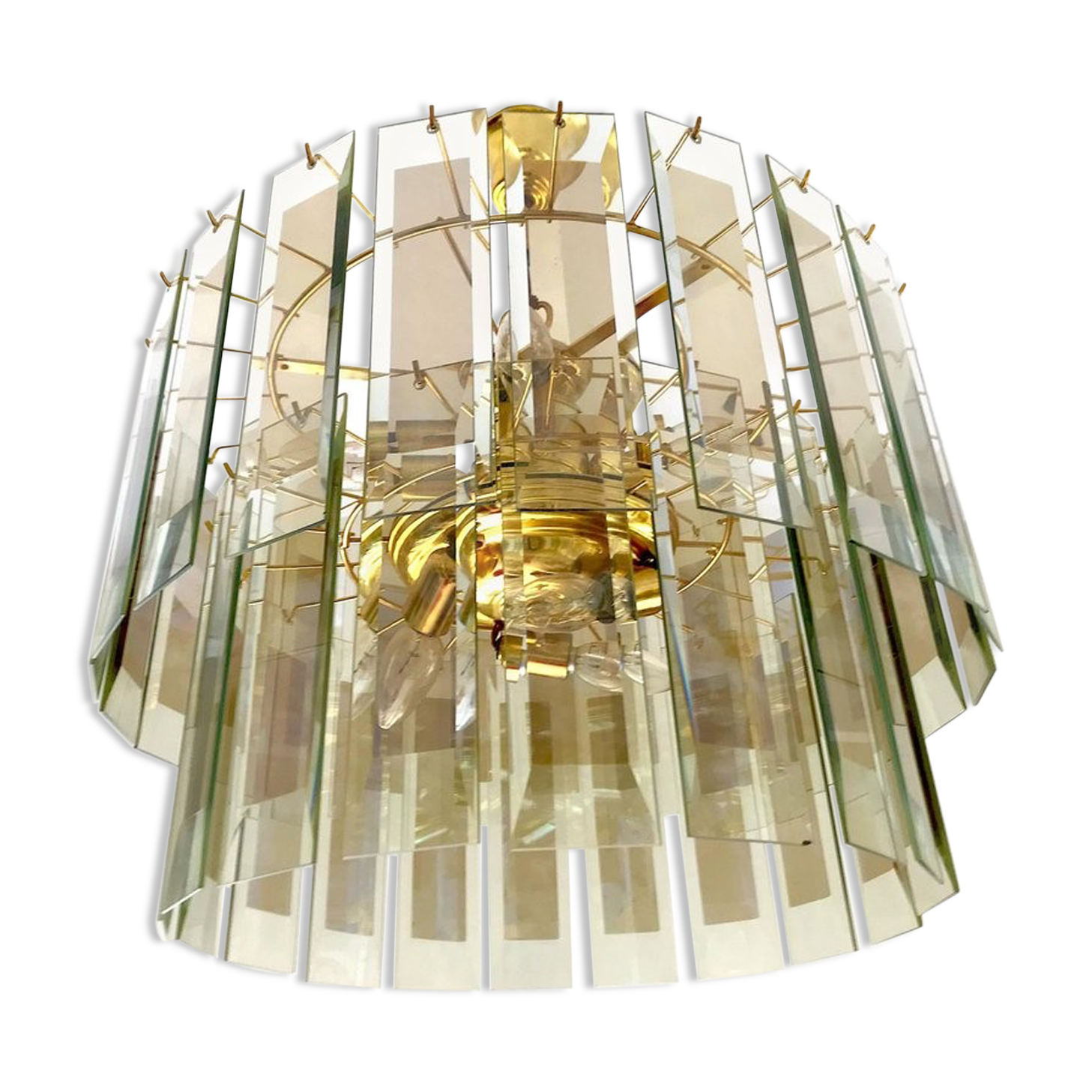 Lustre cadre Fontana Arte en cristal de Murano 1970