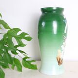 Vase en verre opalin, peint à la main, 1960